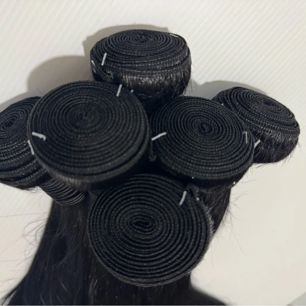 Human hair Blend 10 In & 12 In Bundle Lot Black Straight Hair | 6 pieces lot!
